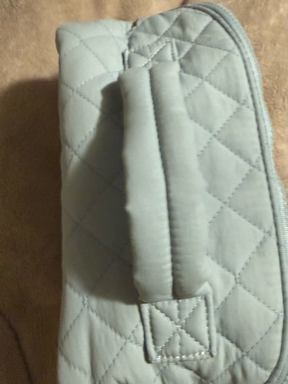 Quilted Light Blue Cosmetic Travel Case - Picture 3 of 6
